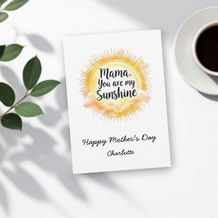 Mama You Are My Sunshine   Cute Mother’s Day Card