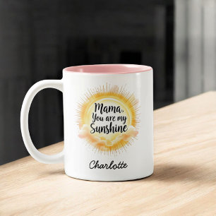 Mama You Are My Sunshine   Cute Mother’s Day Two-Tone Coffee Mug