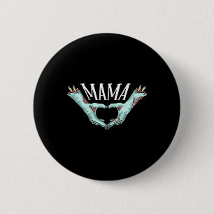 Mama Zombie Hand Heart Halloween Costume Family Ma 6 Cm Round Badge