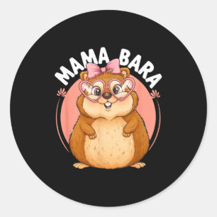 Mamabara capybara funny capy family mom mothers da classic round sticker