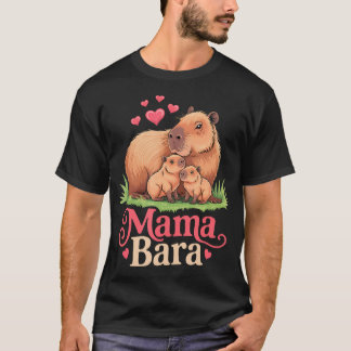 Mamabara Capybara Funny Capy Family Mum Mothers T-Shirt