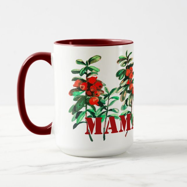 MAMABERRY with red lingonberries Mug (Left)