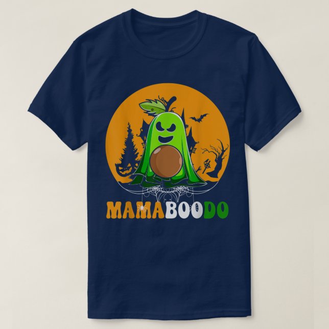 Mamaboodo Scary Ghost Avocado Vegan Fruits Lover F T-Shirt (Design Front)
