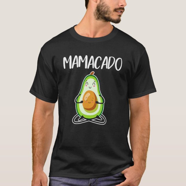 Mamacado Avocado Mum Pregnancy Announcement Vegan  T-Shirt (Front)