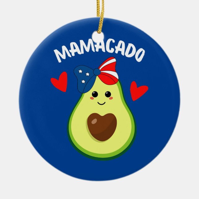 Mamacado Avocado Pregnant Mum Pregnancy Avo  Ceramic Ornament (Front)