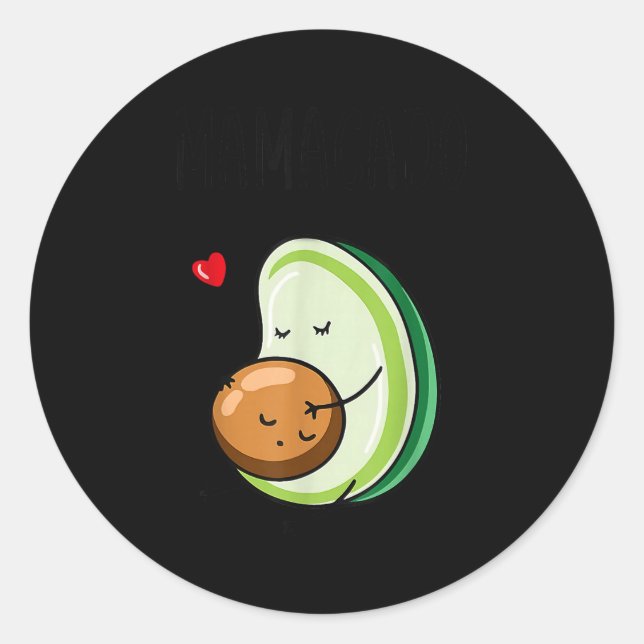 Mamacado Avocado Pregnant Mum Pregnancy Avo  Classic Round Sticker (Front)