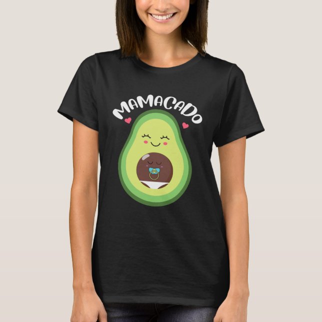 Mamacado Pregnant Avocado Pregnancy Announcement T-Shirt (Front)