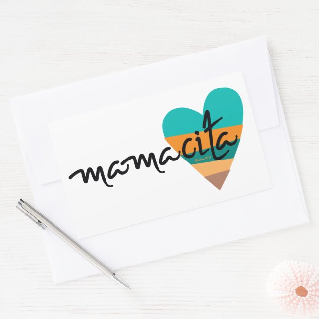 Mamacita • 80's Heart Rectangular Sticker (Envelope)