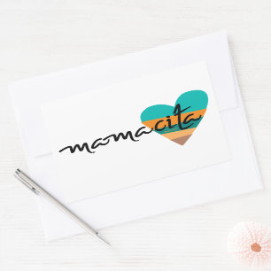 Mamacita • 80's Heart Rectangular Sticker
