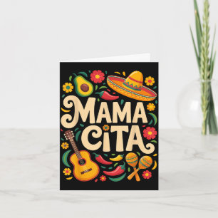 Mamacita cinco de mayo fiesta maracas sombrero fun card