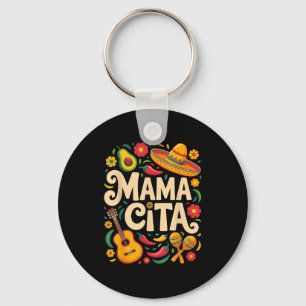 Mamacita cinco de mayo fiesta maracas sombrero fun key ring