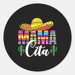 Mamacita Cinco De Mayo Leopard Fiesta Mexican Moth Classic Round Sticker