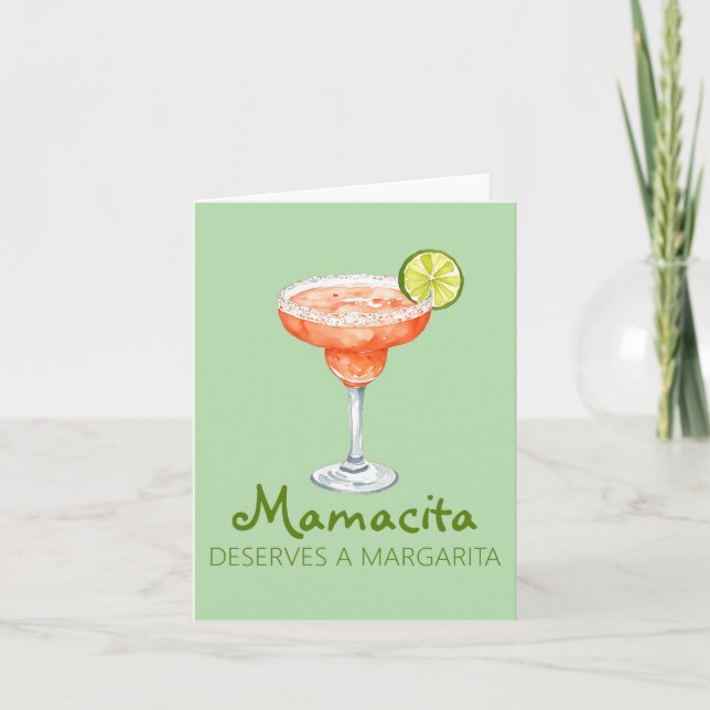 Mamacita Deserves a Margarita Strawberry Marg Card (Front)