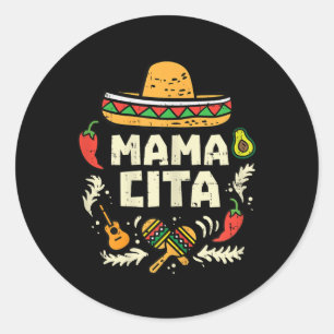 Mamacita Family Cinco De Mayo Matching Couple Mexi Classic Round Sticker