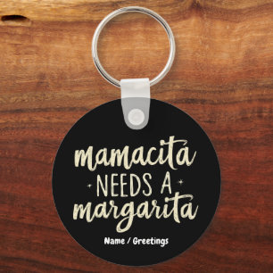 Mamacita Needs a Margarita Funny Holiday Workout Key Ring