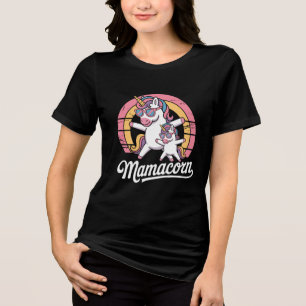 Mamacorn and Baby – Cute Unicorn Mother's Day Gift Tri-Blend Shirt