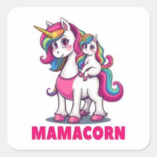 Mamacorn - The Magical Unicorn Mom Square Sticker