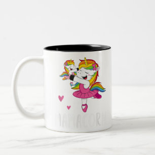 Mamacorn Unicorn Mama Ballerina Mother's Day Gift Two-Tone Coffee Mug