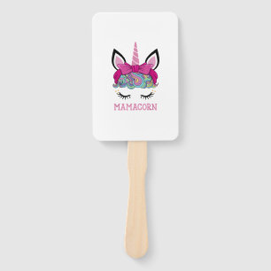 Mamacorn Unicorn Mama Cute Birthday Mothers Day Gi Hand Fan
