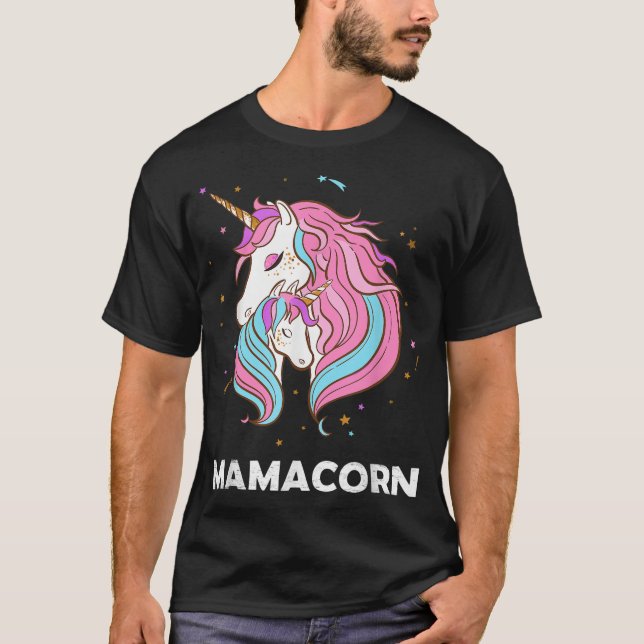 MamaCorn - Unicorn Mummy and Baby, Mother's day Gi T-Shirt (Front)