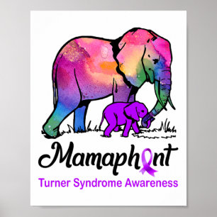 Mamaphant Mama Elephant Turner Syndrome Awareness  Poster