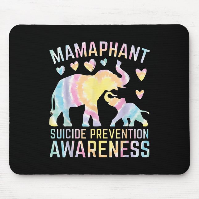 Mamaphant Suicide Prevention Awareness Mama Elepha Mouse Pad (Front)