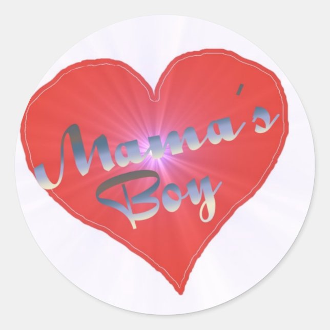 Mama's Boy Classic Round Sticker (Front)