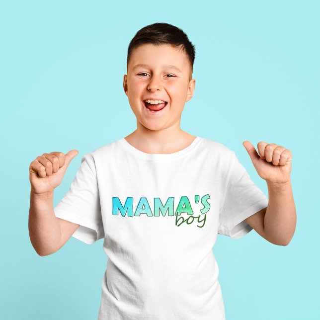 Mama's Boy matching green colour Boy's T-Shirt (Mama's Boy matching green color Boy's T-Shirt)