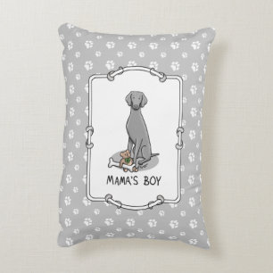 Mama's Boy Weimaraner (grey 1) toys dog mum Cute Decorative Cushion
