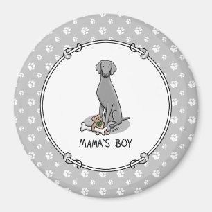 Mama's Boy Weimaraner (grey 1) toys dog mum Cute Magnet