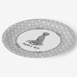 Mama's Boy Weimaraner (grey 1) toys dog mum Cute Paper Plate