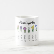 Mama's flower garden with 6 personalised names