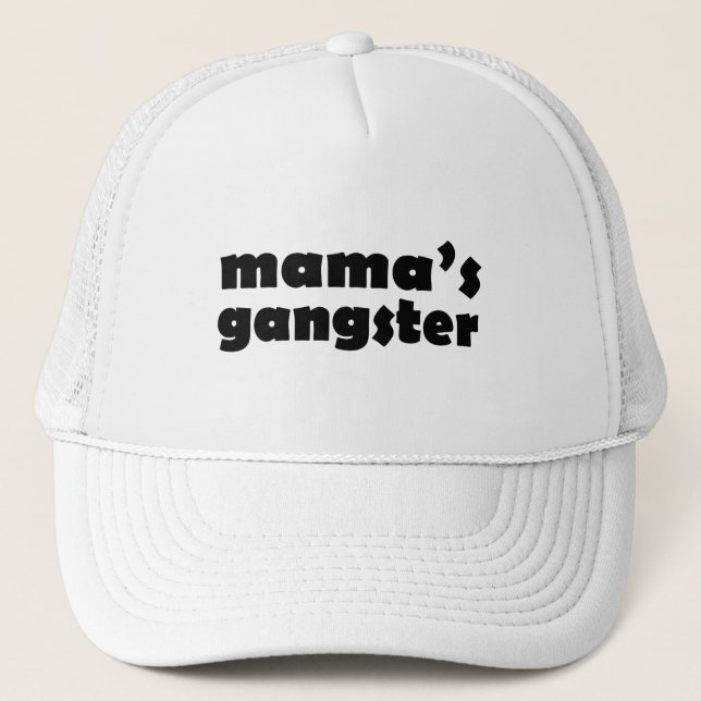 Mamas gangster funny design trucker hat (Front)