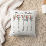 Mama's Garden Custom 5 Names Floral Gift for Mum Cushion<br><div class="desc">Celebrate the special bond of family with this Personalised Mama's Garden Mug. Featuring a beautiful floral design, each flower stem is customised with a loved one's name, making it the perfect gift for moms, grandmas, and mother figures. Whether for Mother’s Day, a birthday or just because, this mug is a...</div>