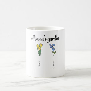Mama's garden personalised with 2 grandchildrens coffee mug