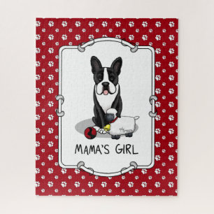 Mama's Girl #2 Boston Terrier (black) - Cute Dog Jigsaw Puzzle