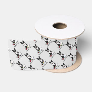 Mama's Girl #2 Boston Terrier (black) - Cute Dog Satin Ribbon