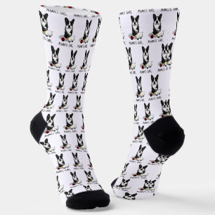 Mama's Girl #2 Boston Terrier (black) - Cute Dog Socks