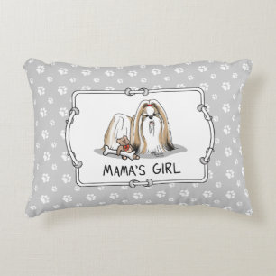 Mama's Girl Shih Tzu (tan white) Dog Mum Cute Decorative Cushion
