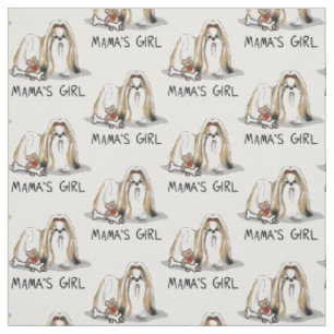 Mama's Girl Shih Tzu (tan white) Dog Mum Cute Fabric