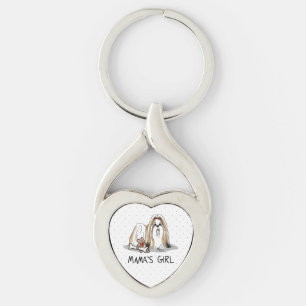 Mama's Girl Shih Tzu (tan white) Dog Mum Cute Key Ring