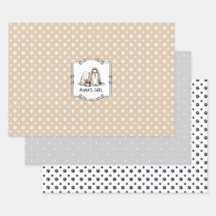Mama's Girl Shih Tzu (tan white) Dog Mum Cute Wrapping Paper Sheet