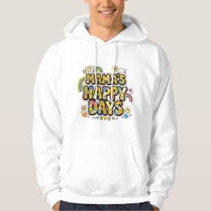 Mama's Happy Days PNG - Groovy 70s Smiley Face & R Hoodie