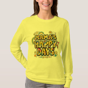 Mama's Happy Days PNG - Groovy 70s Smiley Face & R T-Shirt