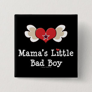 Mama's Little Bad Boy Funny Kids Button