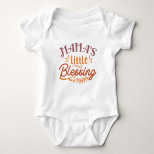 Mama's Little Blessing Typography Baby Bodysuit