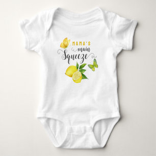 Mama's Main Squeeze Cute Lemon Butterfly Baby Bodysuit