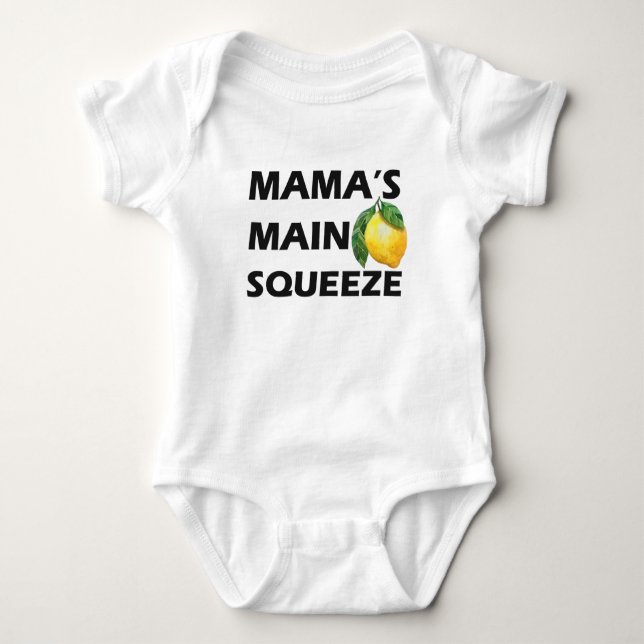 Mama's main squeeze funny baby bodysuit (Front)