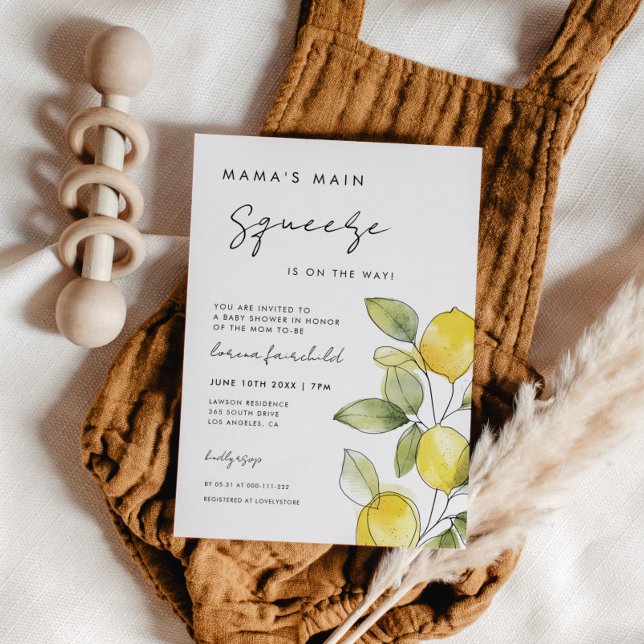 Mama's Main Squeeze in on the Way Baby Shower Invitation (Creator Uploaded)