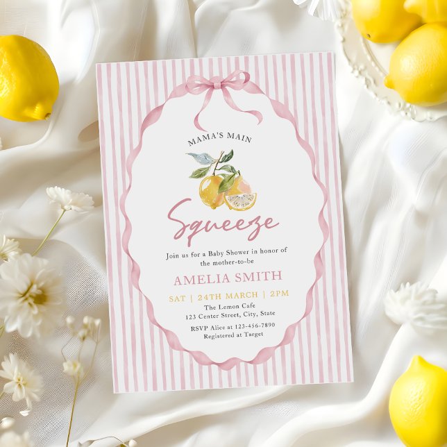 Mama's main Squeeze Lemon Baby Shower Invitation (Creator Uploaded)
